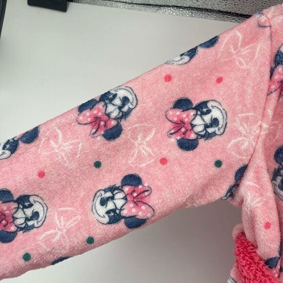 Disney Junior Minnie Mouse Toddler Girl’s Pink Fleece Belted Bath Robe 4T/5T - Picture 5 of 11